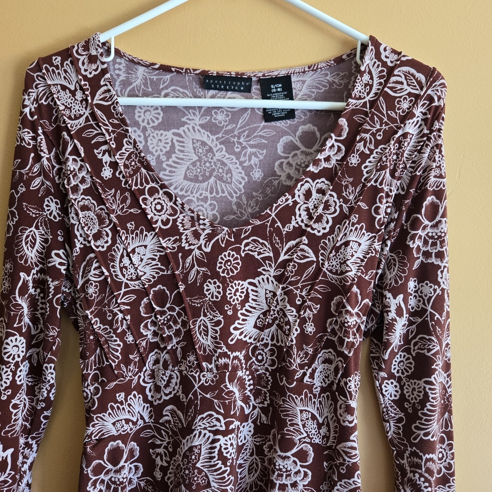 Apostrophe Floral Top w/Tie, S